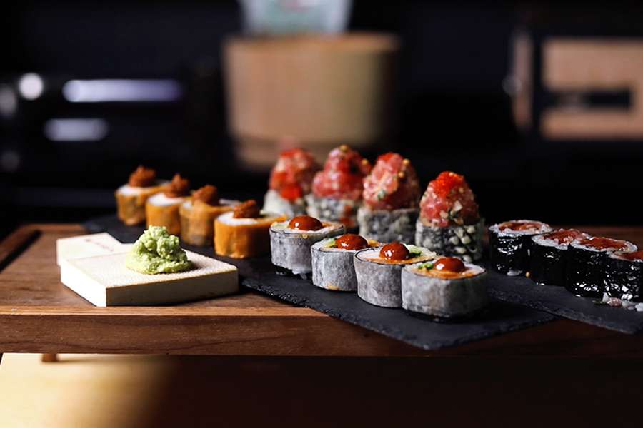 Sushi restaurant, Eating out Asian style, Japanese tapas, cooking